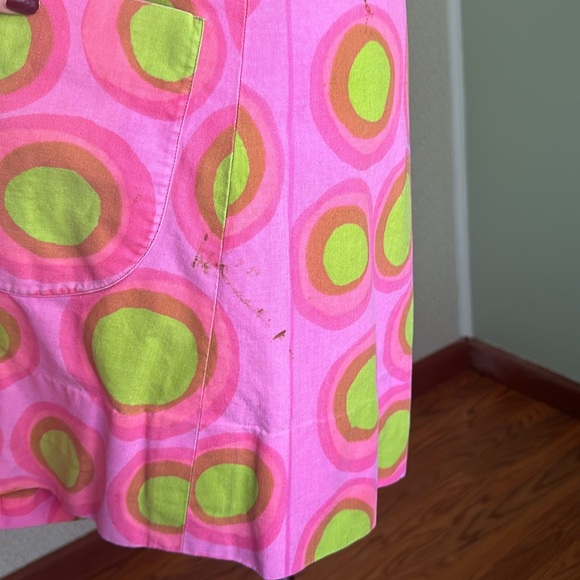 VINTAGE Marimekko Pink & Green Polkadot Dress, Size L - Picture 5 of 11